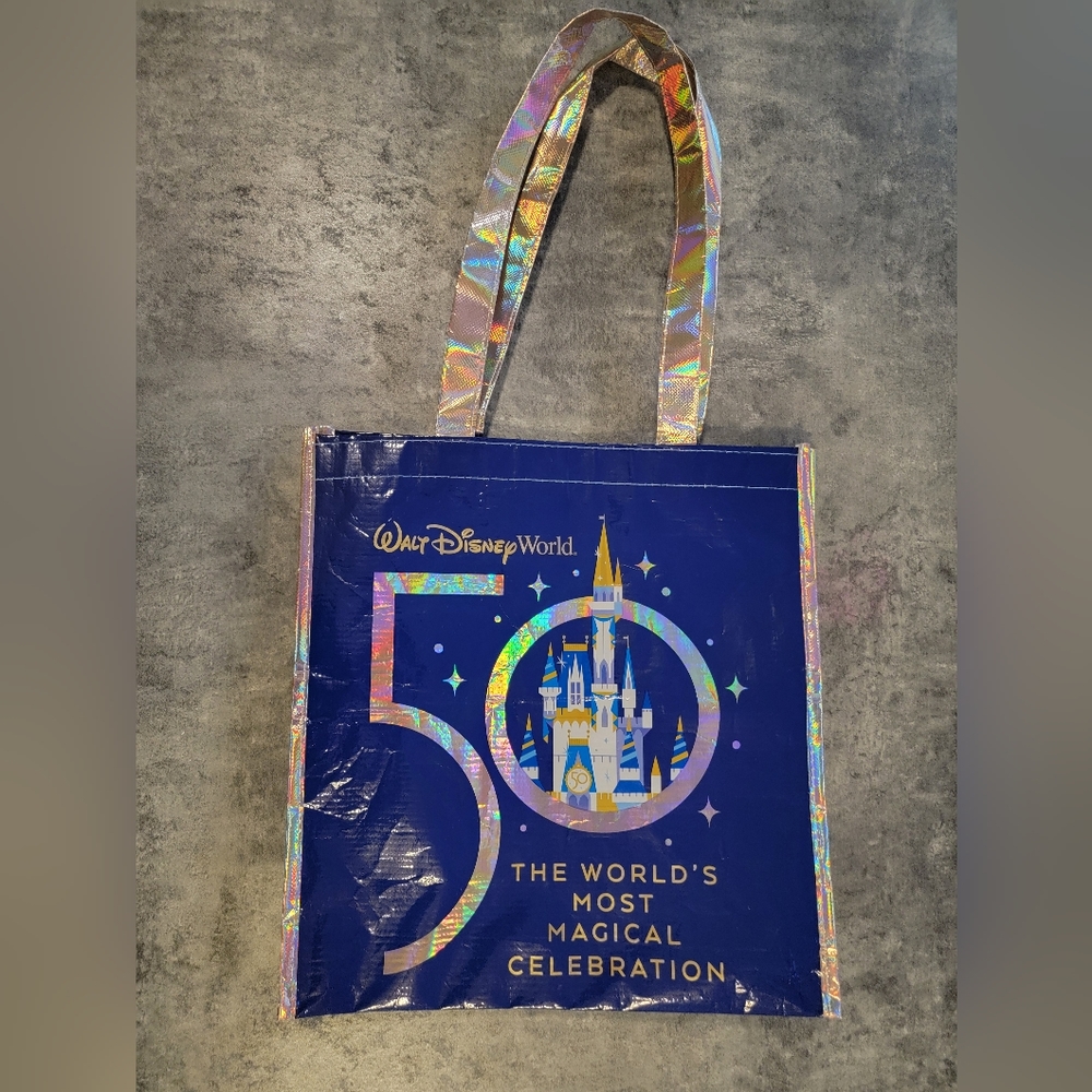 Disney Parks 50th Anniversary Reusable Holographic Tote Bag